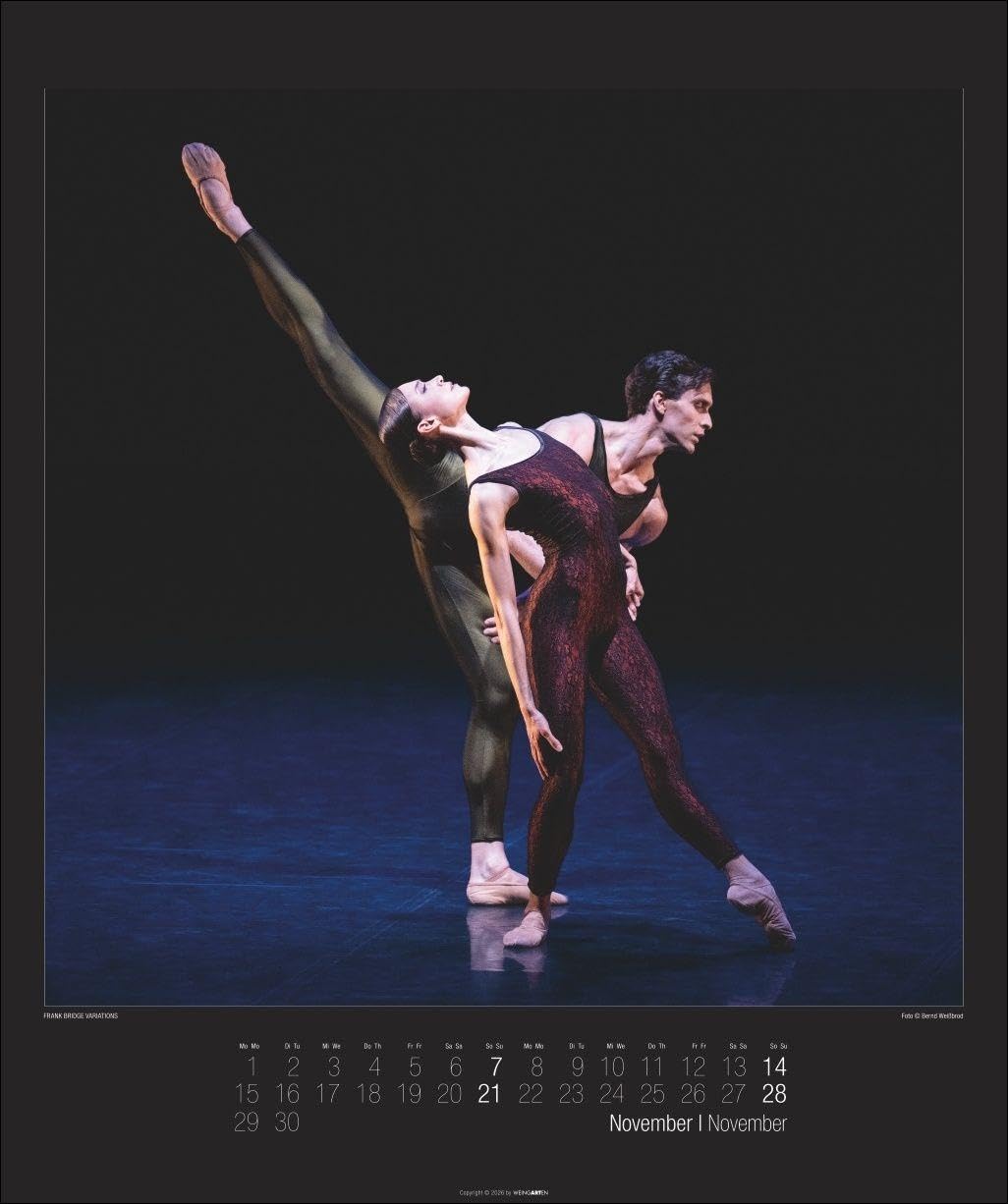Stuttgarter Ballett Kalender 2027: Meisterfotograf Bernd Weißbrod setzt die Stars des berühmten Ballett-Ensembles perfekt in Szene. Ein Fotokalender für Tanzbegeisterte. 46x55 cm Hochformat.
