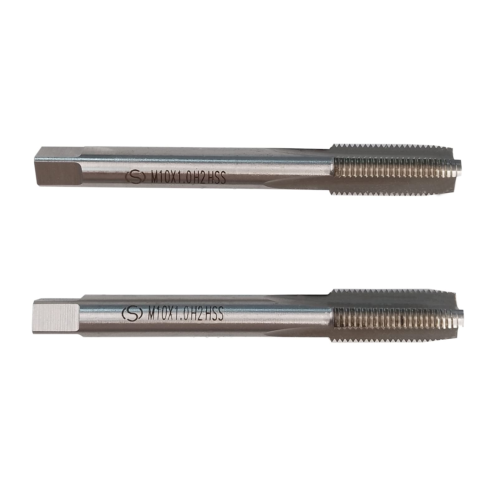 HUAZHICHUN M10×1.0 Metric Hand Tap,Thread Tap Pitch Straight Flutes HSS Right Hand Tap (2pcs)