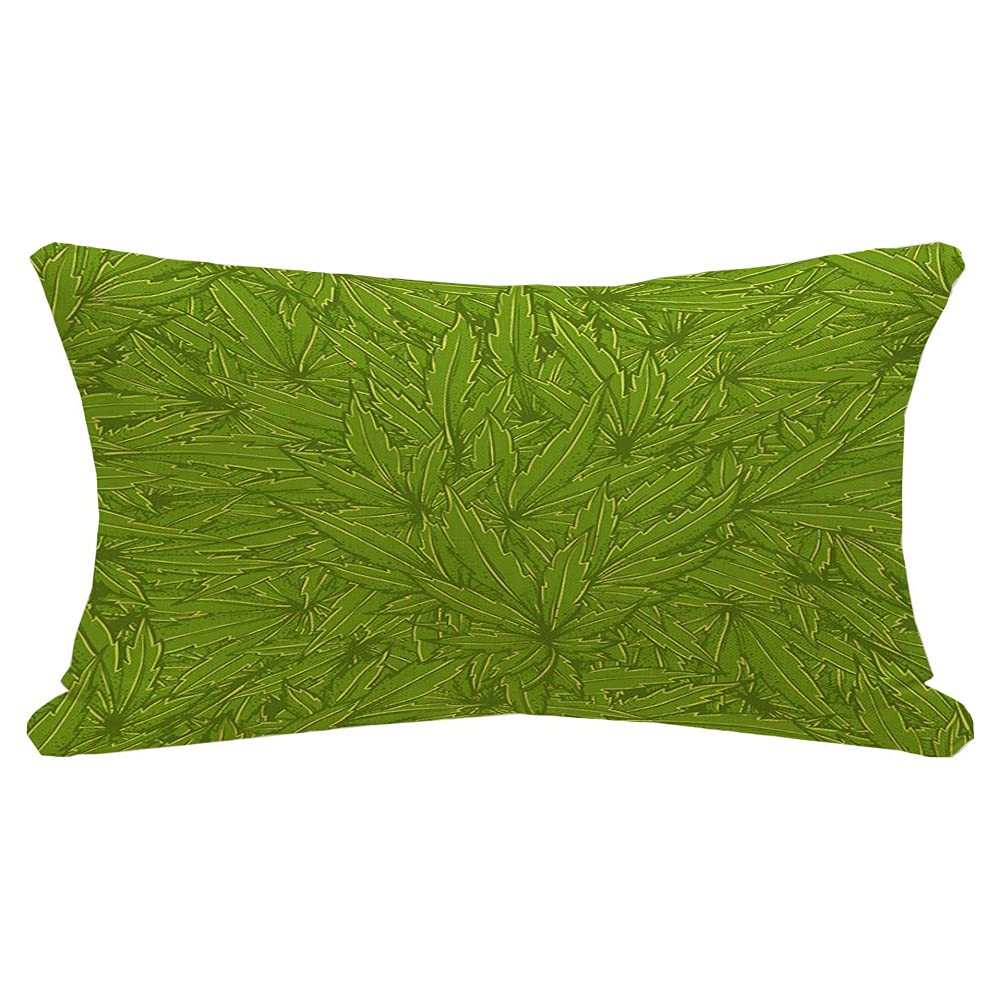 Decorative Throw Lumbar Pillow Cover Farmhouse Psychoactive Clothes As Texture with Hand for Symbol Trance Abstract Grass Drawn Nature Textures Linen Rectangle Pillowcase for Couch Bed 12x20 Inches