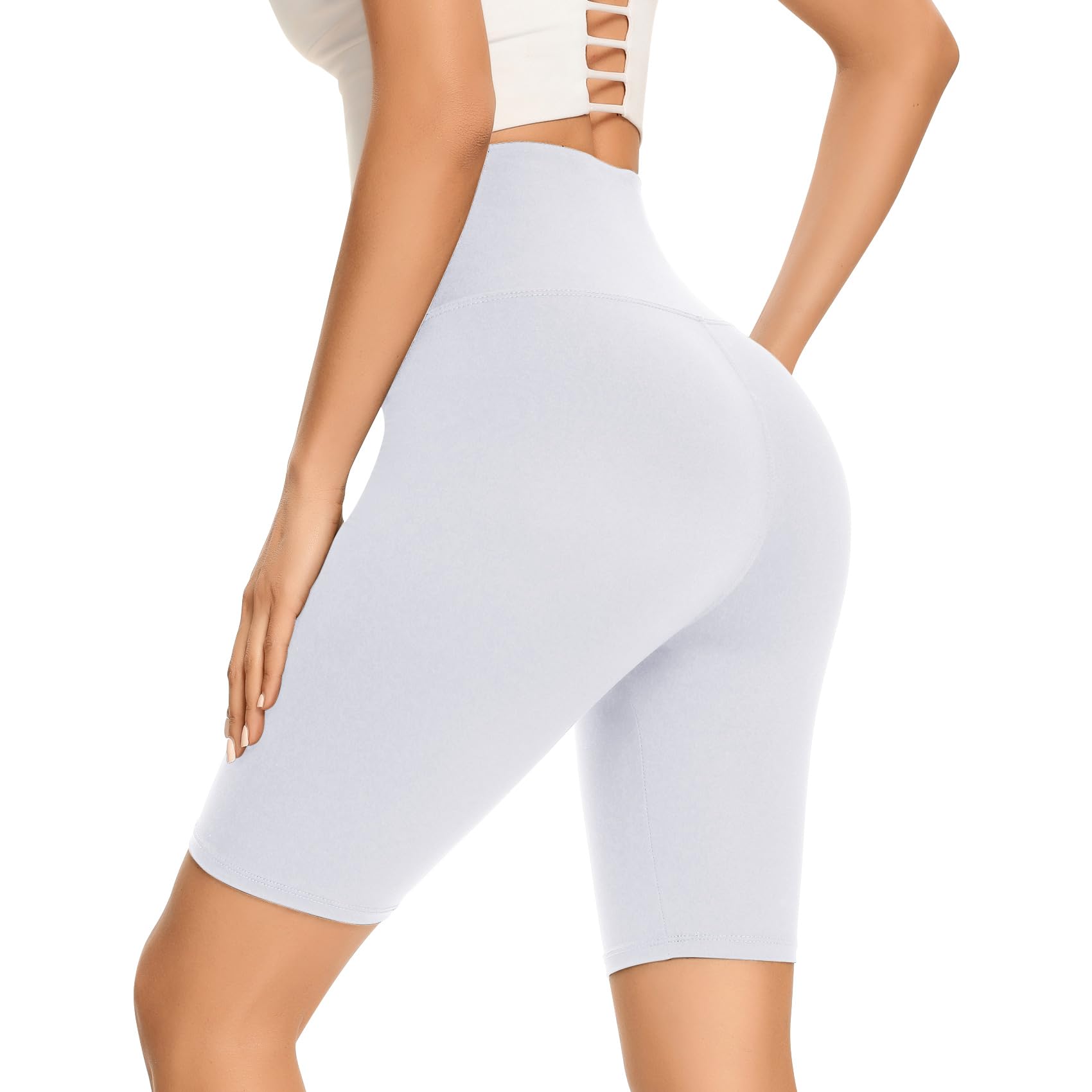 Gayhay Radlerhose Damen Knielang Leggings Kurze Sport Shorts Sommer High Waist Sporthose Gym Yoga Lauf Hose Blickdichte Shapewear Bauchweg Leggins