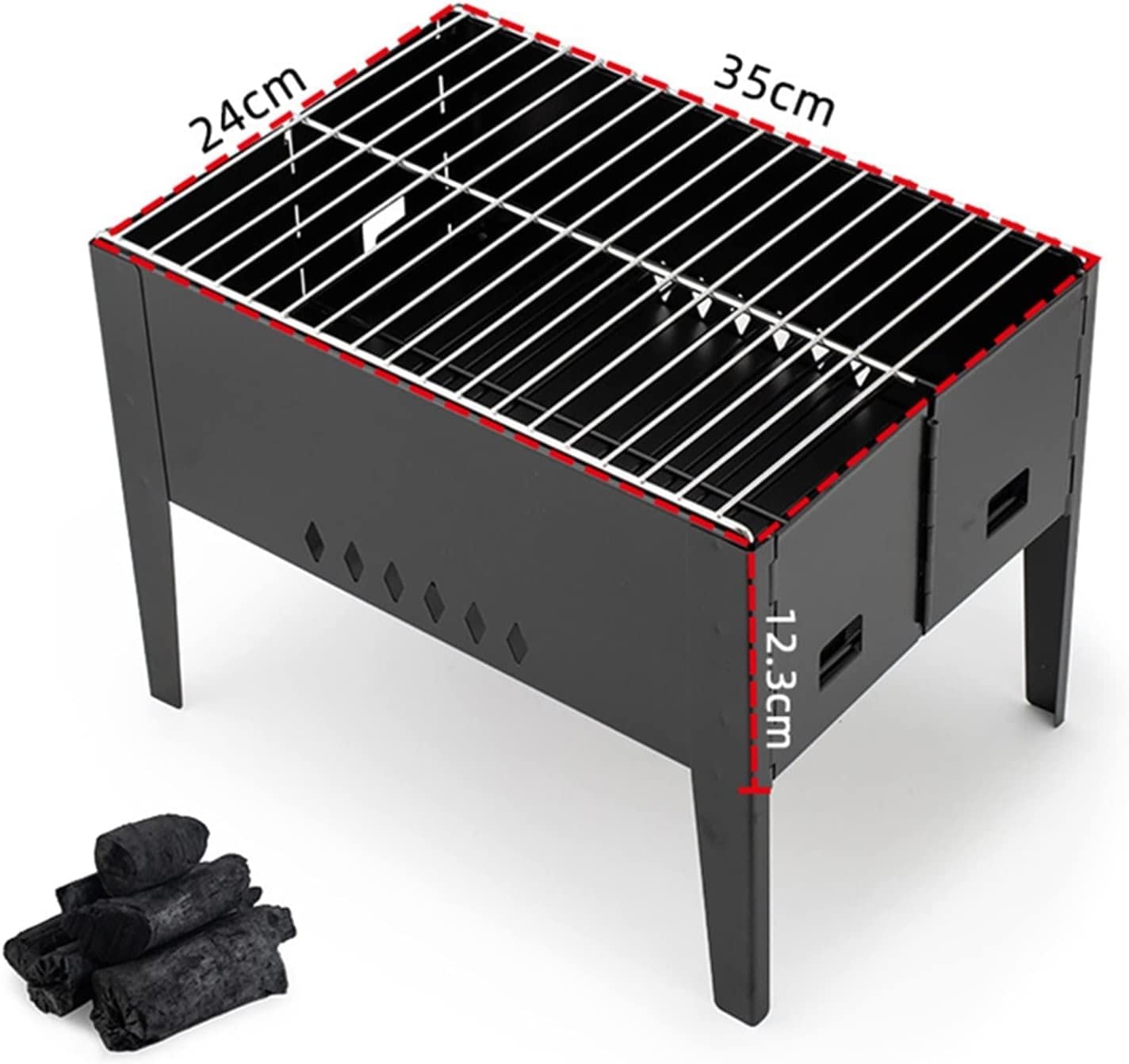Griglia a Gas Ortable BBQ Stove Grill Scatola di Gomma Pieghevole Set da Forno Outdoor Camping Picnic Set di rastrelliere per Barbecue in Acciaio Inossidabile