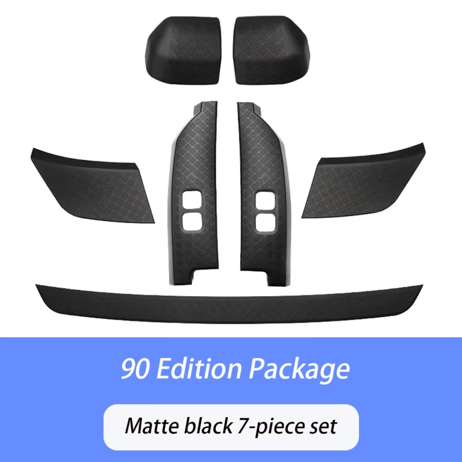Pilotos Traseros Remolque Para Land Para Rover Para Defender 90 110 130 Espejo Retrovisor Parachoques Delantero Cubierta Trasera Antiarañazos Panel Protector Trasero Faros Traseros Coche(Dumb Black)