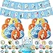 BKJJ Decoraciones de Cumpleaños Globos Bingo Bluey Suministros para Fiesta Pancarta de Feliz Cumpleaños Cake Topper Bingo Bluey Fiesta de Temáticos Cumpleaños para Niños 40 Pcs