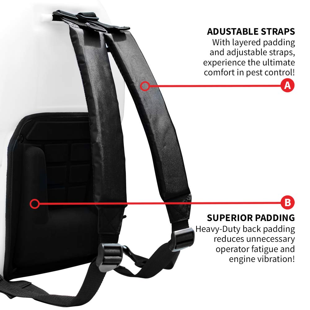 Cardinal Pulverizador de mochila a gas de 1.8 HP, bomba de 435 PSI, boquilla de niebla de tanque de 5 galones