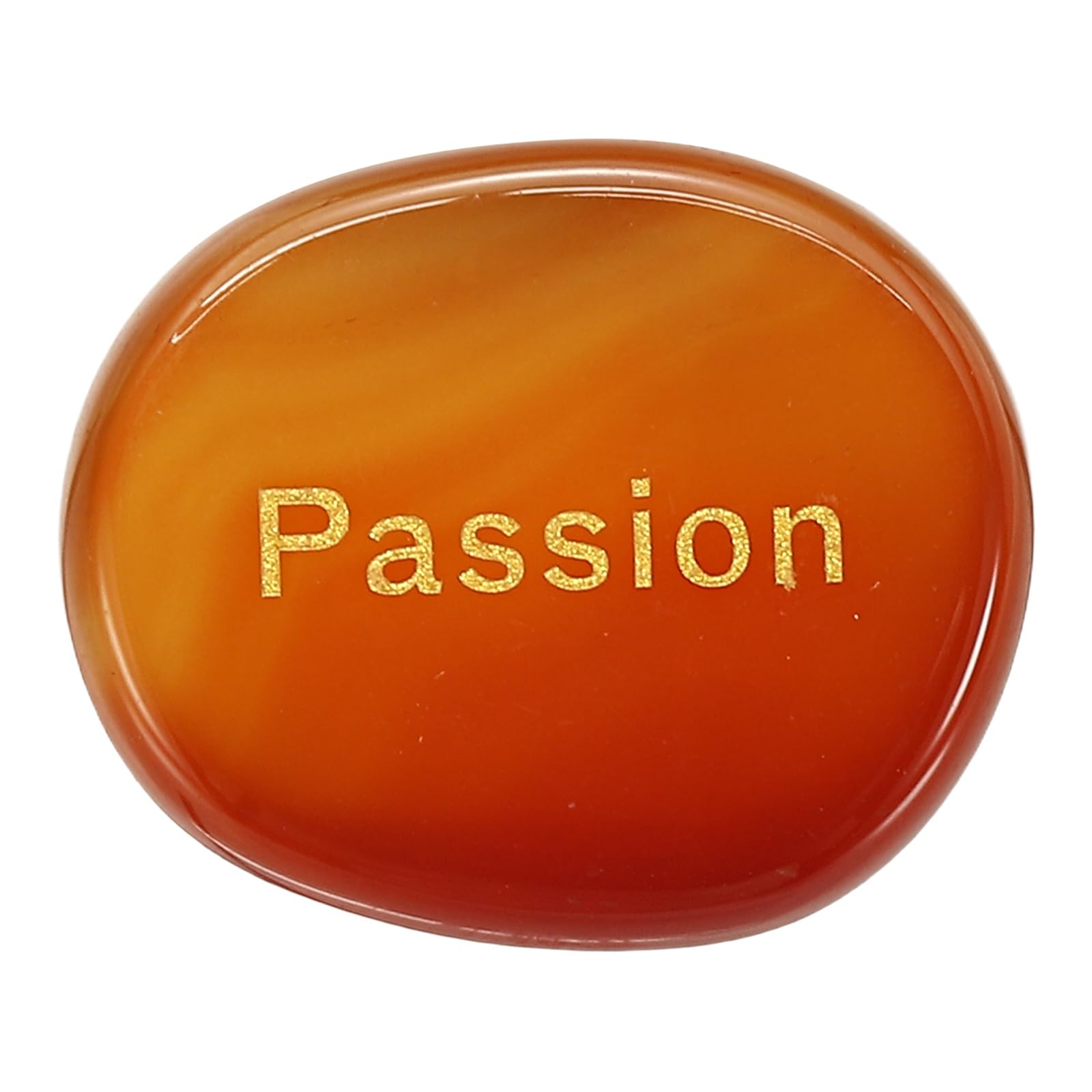sourcing map Engraved Inspirational Stones, Engraved Thumb Stone Natural Stone Palm Stone for Stress Meditation Grounding, Red Agate (Passion)