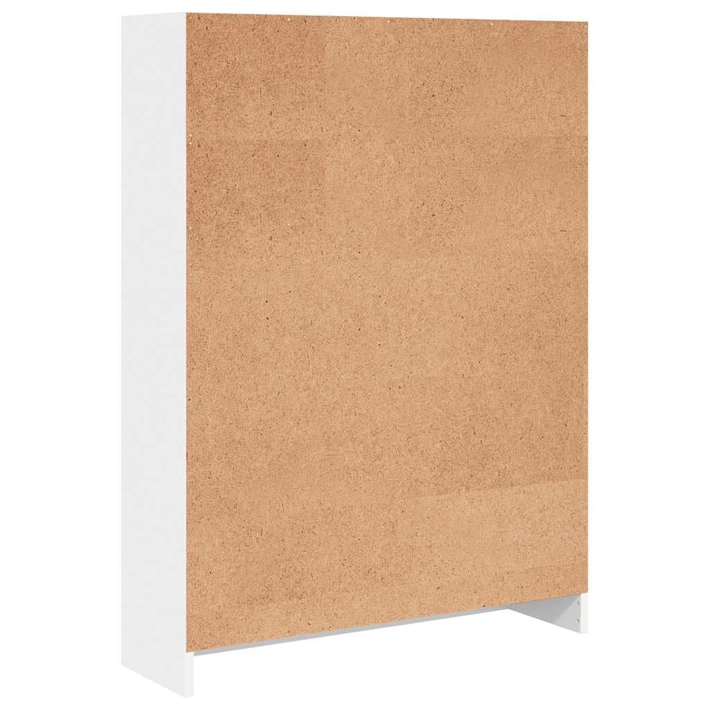 Regał na książki, biały, 80 x 24 x 109 cm, materiał drewnopochodny, regał stojący z otwartymi półkami, uniwersalny organizer na książki, DVD, dekoracje, półki do przechowywania do salonu