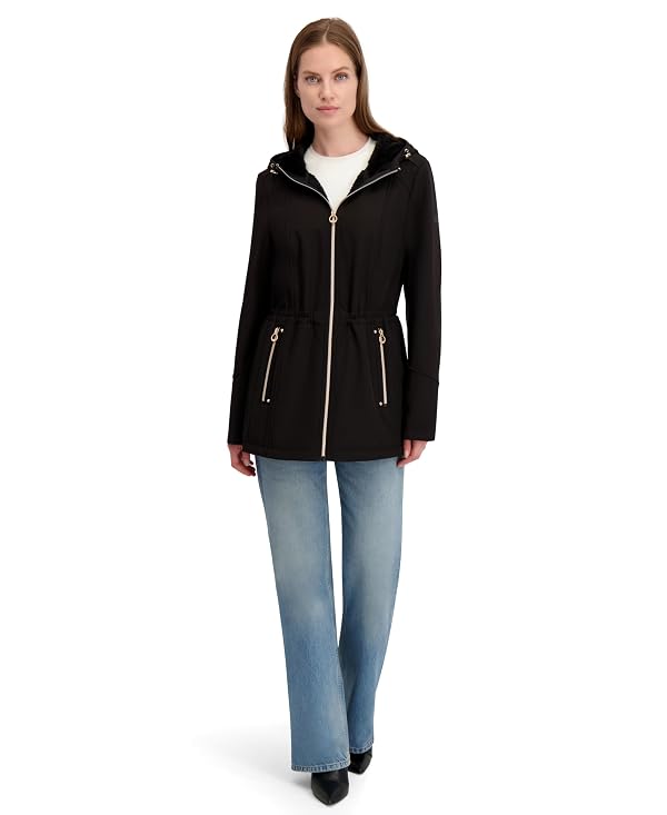 Laundry by Shelli Segal Women's Lightweight Softshell Jacket–Transitional Coat Wind & Water-Resistant, Black, Small by Laundry by Shelli Segal - Used condition - US$57.48