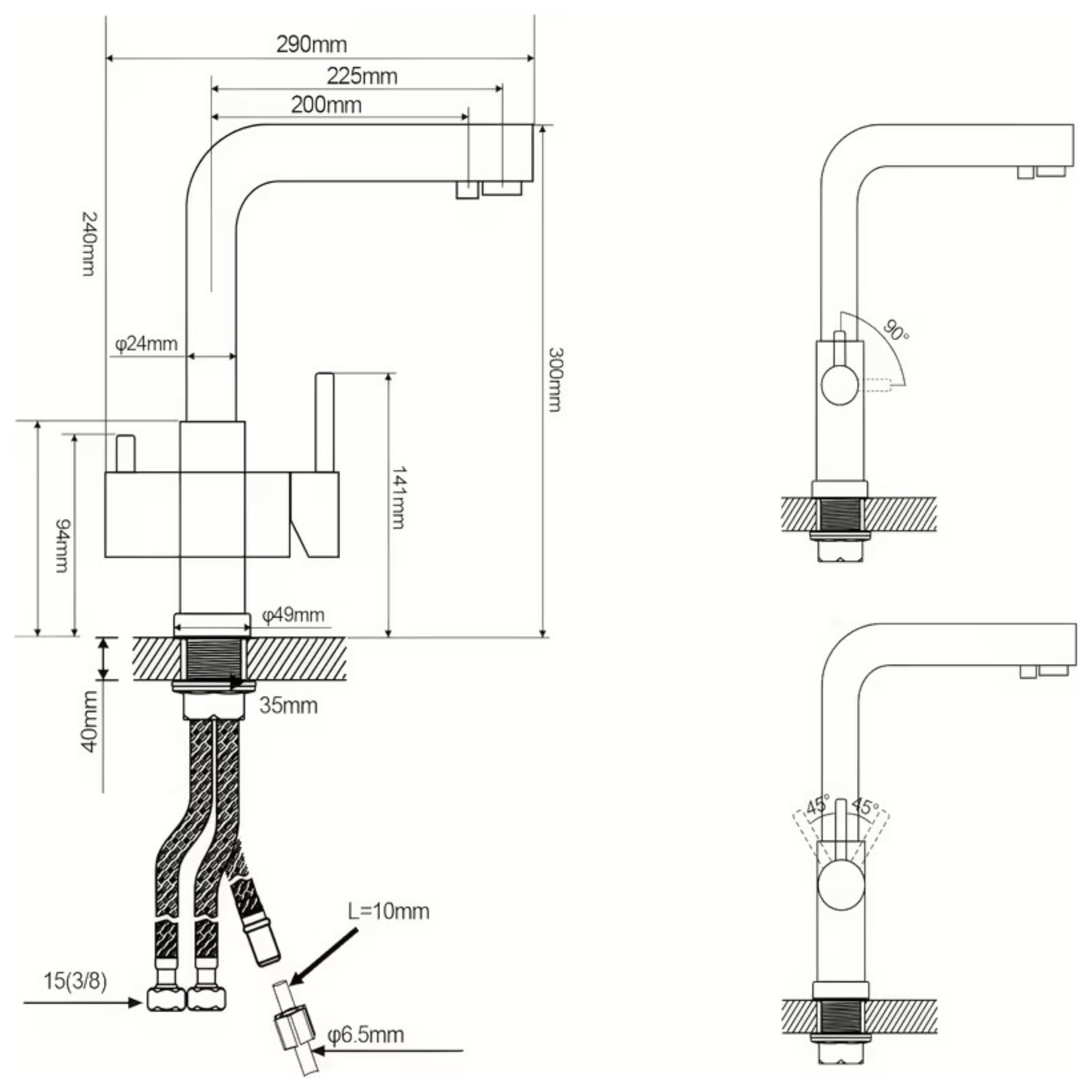 Tafelwasseranlage 10 L/h – BieTal® Wasserspender mit Sprudelwasserfunktion, Festwasseranschluss, gekühlt & still, 3-Wege L Wasserhahn Edelstahl, CO2-System, ideal für Büro & Gastronomie