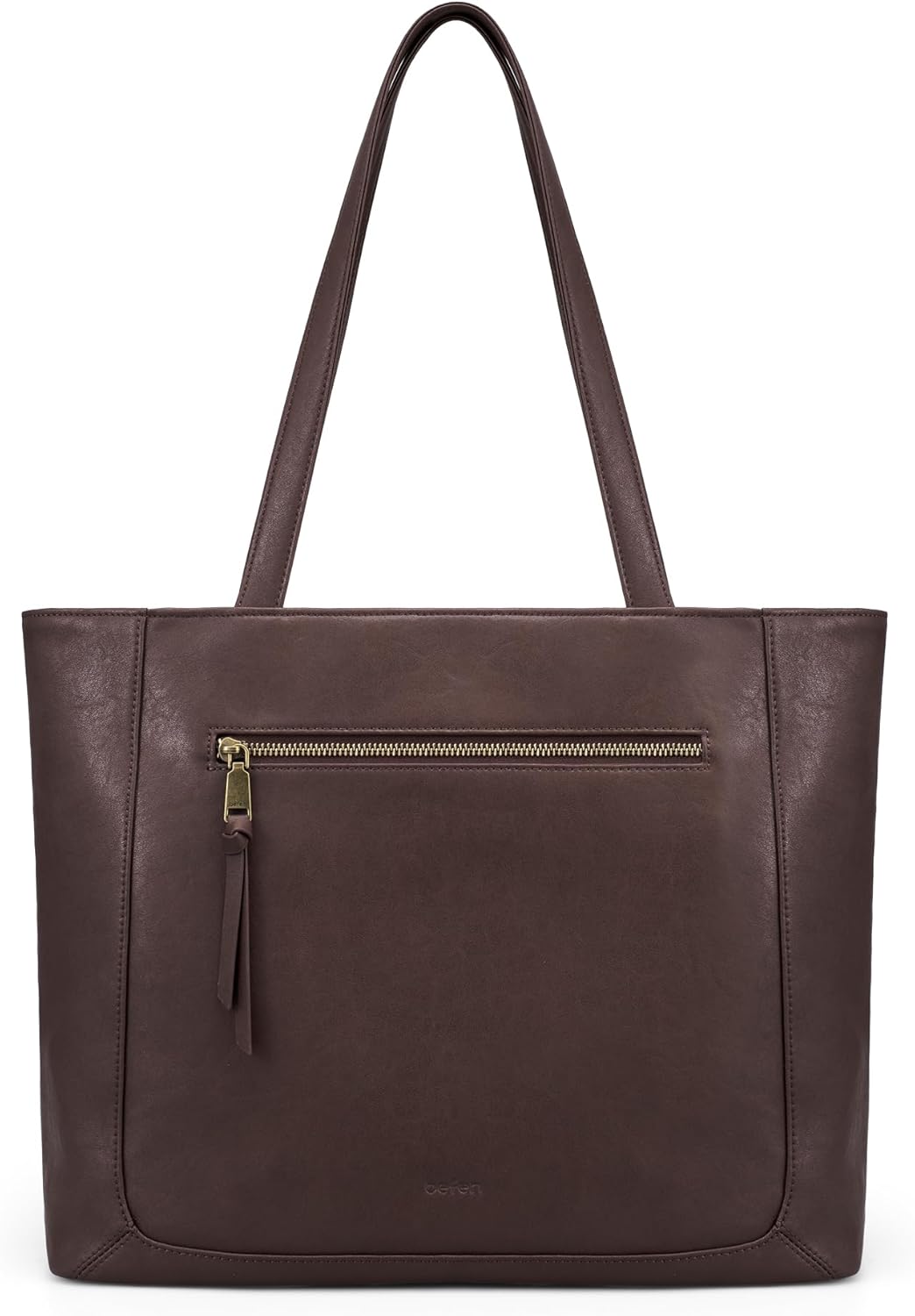 befen Genuine Leather Tote Bag for Women, Work Purse with Zipper and 15.6" Compartment - Image 9