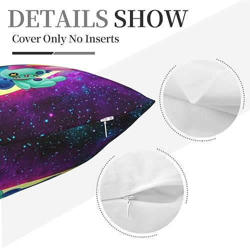 Miniatura 7 de FEDIMA Bonita funda de almohada de 18 x 18 pulgadas, Ohana Stit0h, funda de almohada decorativa cuadrada para niñas y niños, regalos de cumpleaños