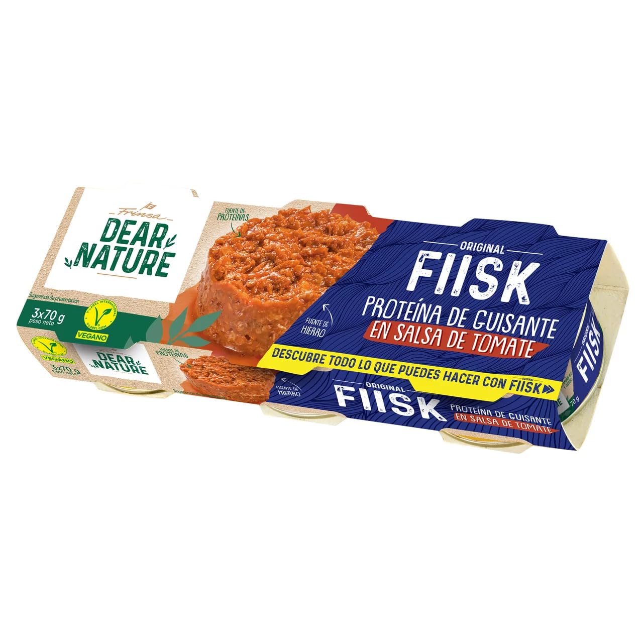 FIISK Erbsenprotein in Tomatensauce, 3 Stk., 70 g. 9er Pack.