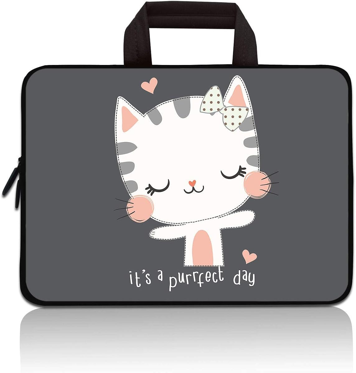 11" 11.6" 12" 12.1" 12.5" pulgadas Bolsa de transporte para computadora portátil Chromebook Case Notebook Ultrabook Bag Funda para tableta Funda de neopreno Compatible con Apple MacBook Air Samsung Google Acer HP DELL Lenovo Asus (Nice Cat)