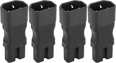 Ciciglow IEC320 C14 to IEC320 C15 Power Adapter, 4-Pack Black Male-to-Female, Suitable for Laptop, PDU, UPS, Server Room