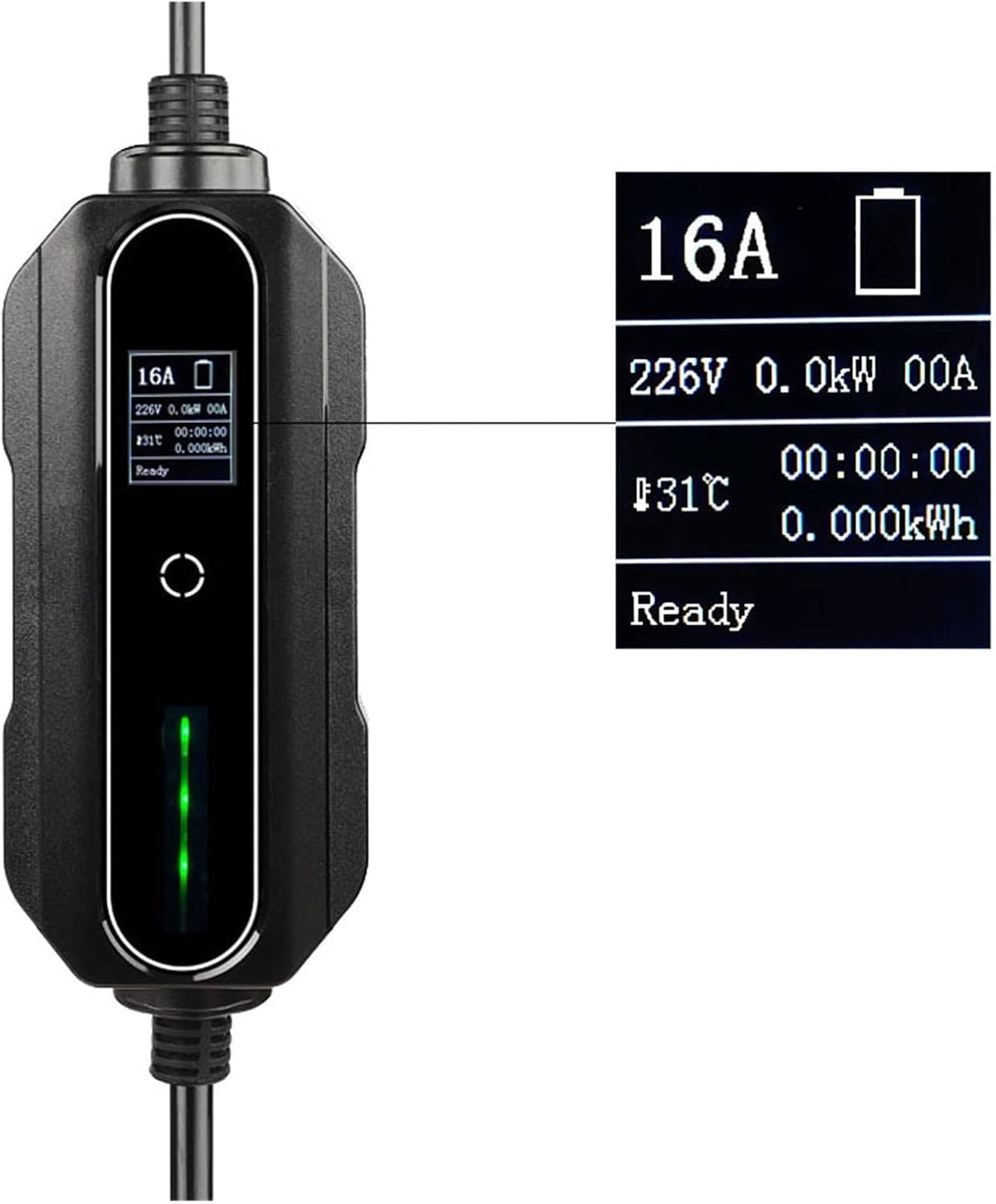 Caricabatterie per auto elettriche da 3,5 kW, stazione di energia solare per uso domestico, cavo di ricarica per veicoli elettrici lungo 5 metri.