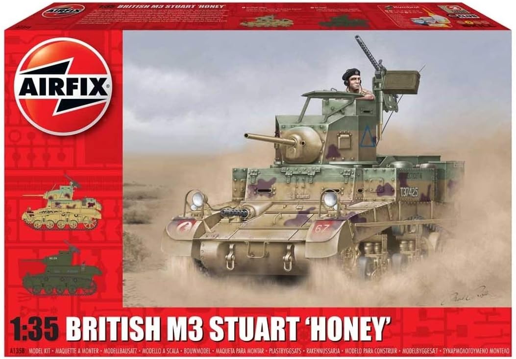 Airfix British M3 Stuart Honey 1:35 WWII Military Tank Armor Plastic Model Kit A1358