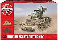 Vista 8 de Airfix British M3 Stuart Honey 1:35 WWII Militar Tanque Armadura de Plástico Modelo Kit A1358