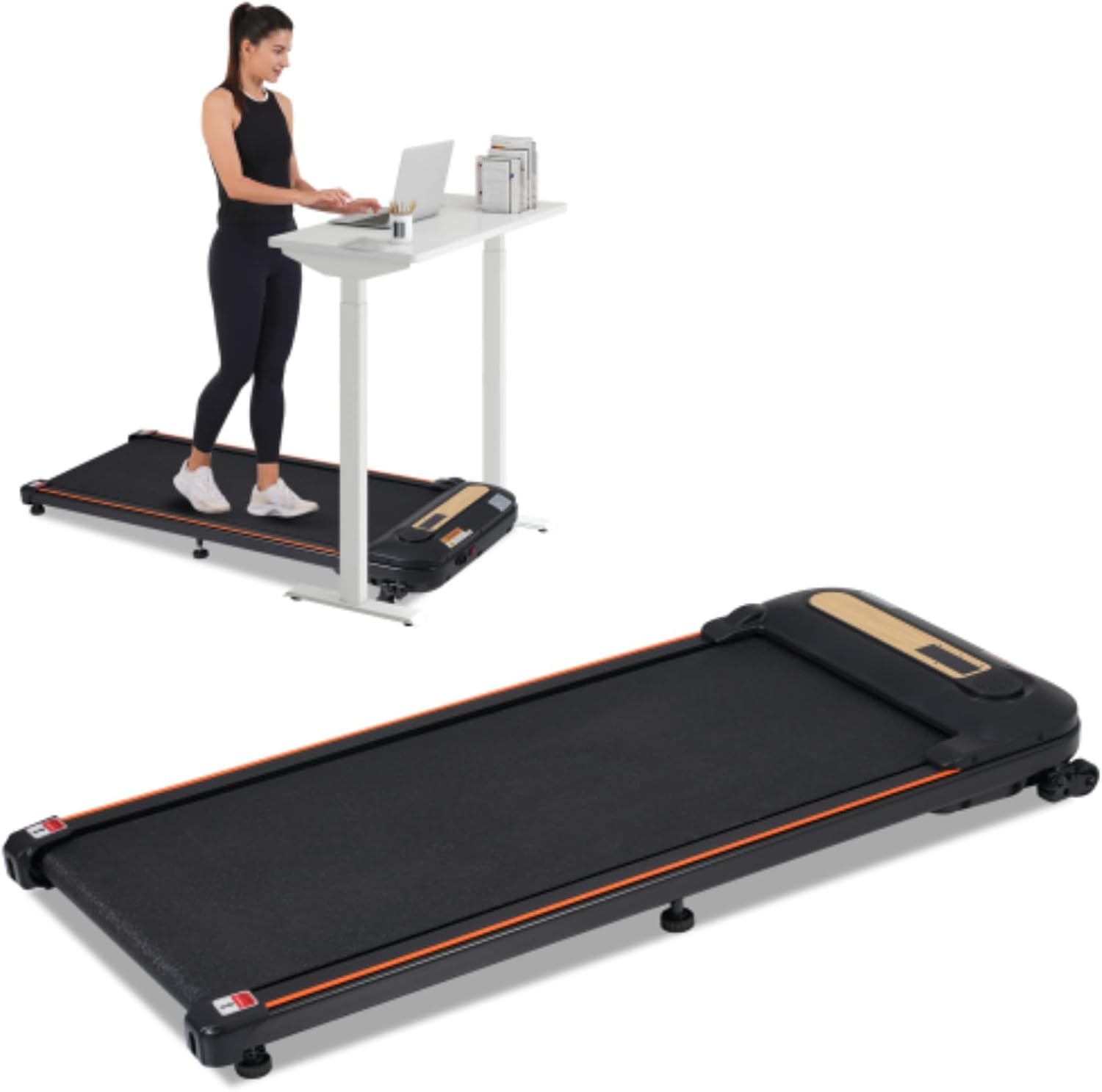 Caminadora plegable con diseño en madera, 2.5HP, capacidad 300 lbs, inclinable, para hogar y oficina