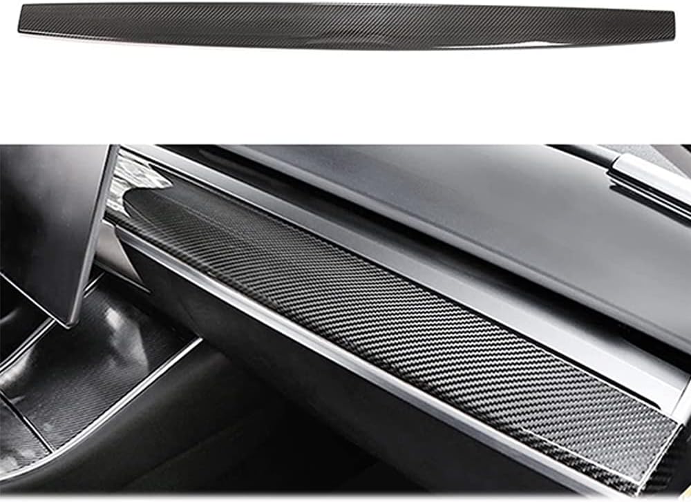 Real Carbon Fiber Interior Dashboard Cover Trim Fits for Tesla Model 3 2018-2022 Console Center Molding Sticker Car Styling