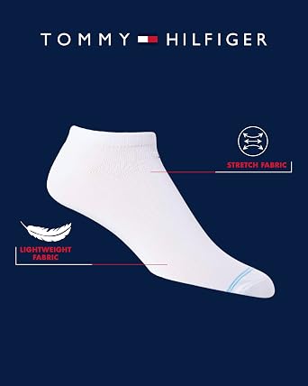 Tommy Hilfiger Mens Ankle Socks - 5 Pack/6 Pack Cotton Blend Moisture Wicking Low Cut Mens Athletic Socks with Arch Support