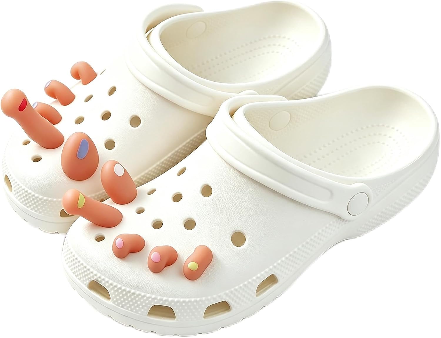 10Pcs Funny Toe Charms, Realistic Fake Toes Shoe Decoration, Croc Shoe Charms Novelty Shoe Accessories, Gag Gift Prank Toy for Clogs Halloween Party DIY Costume