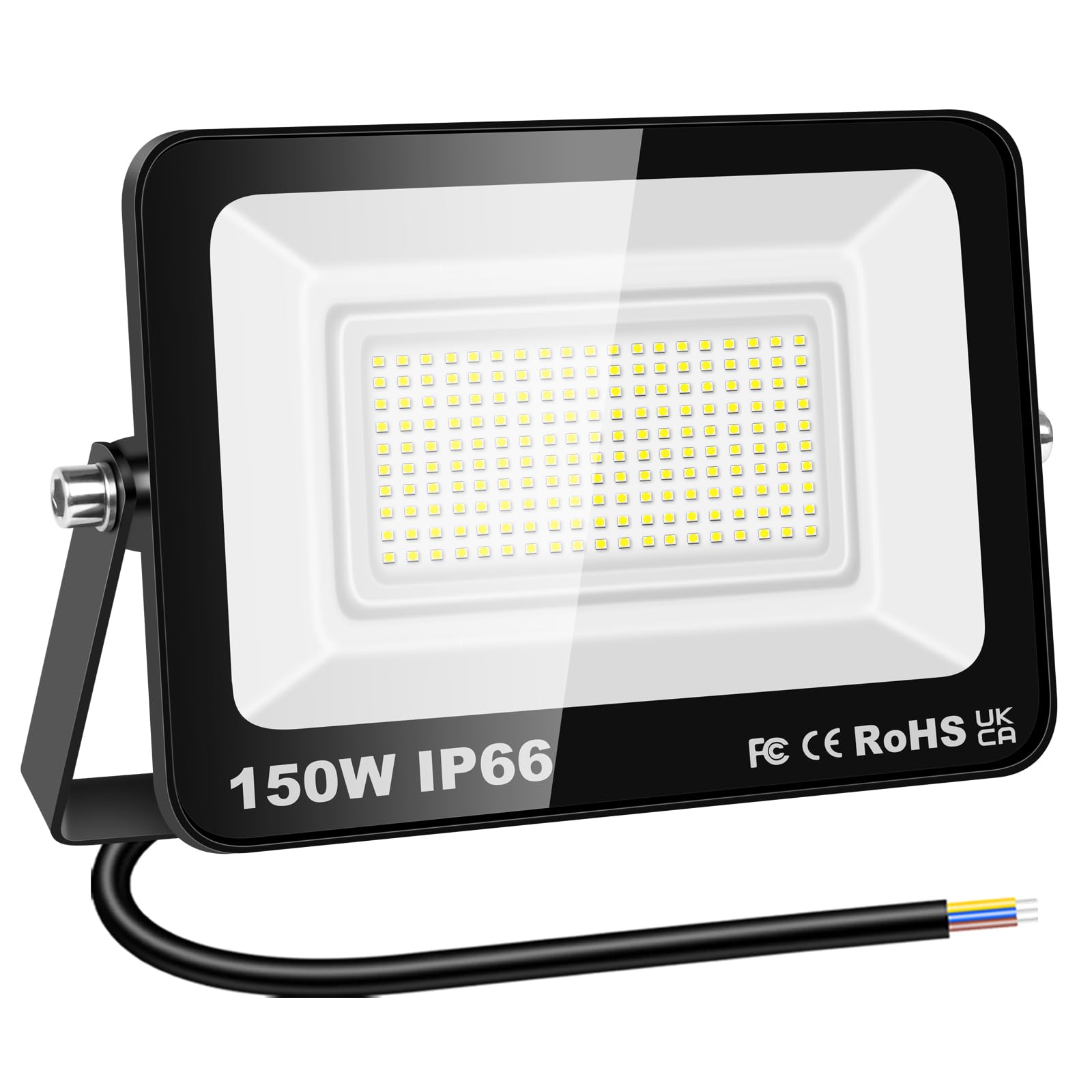 YOJZMA 150W Outdoor LED Floodlight 15000LM 6000K Daylight White IP66 Waterproof Security Lights for Garden, Garage, Yard, Sports Field, Patio, Driveway Porch