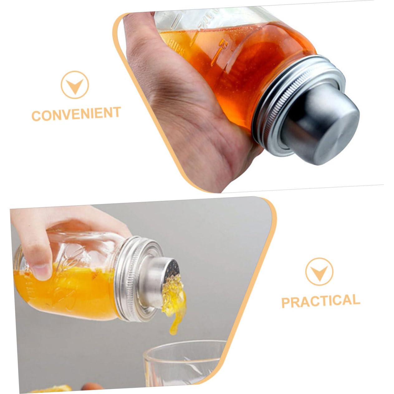ULTECHNOVO 10piezas Tapa De Acero Inoxidable Frascos Mason para Especias Sifón De Cocteles Fácil De Limpiar y Reutilizable