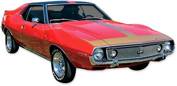 1971 1972 1973 1974 AMC Javelin AMX 2 Color - Fadeaway Decals & Stripes Kit - White/Black