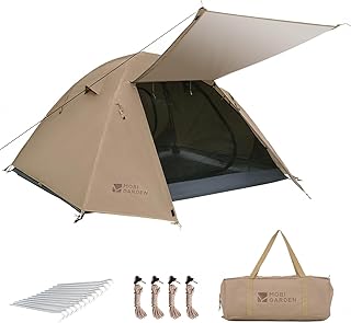 MOBI GARDEN テント キャンプテント 二重層 軽量 コンパクト アルミ製ポール 撥水加工素材 UVカット アウトドア 簡単設営 収納バッグ付き キャンピング 登山