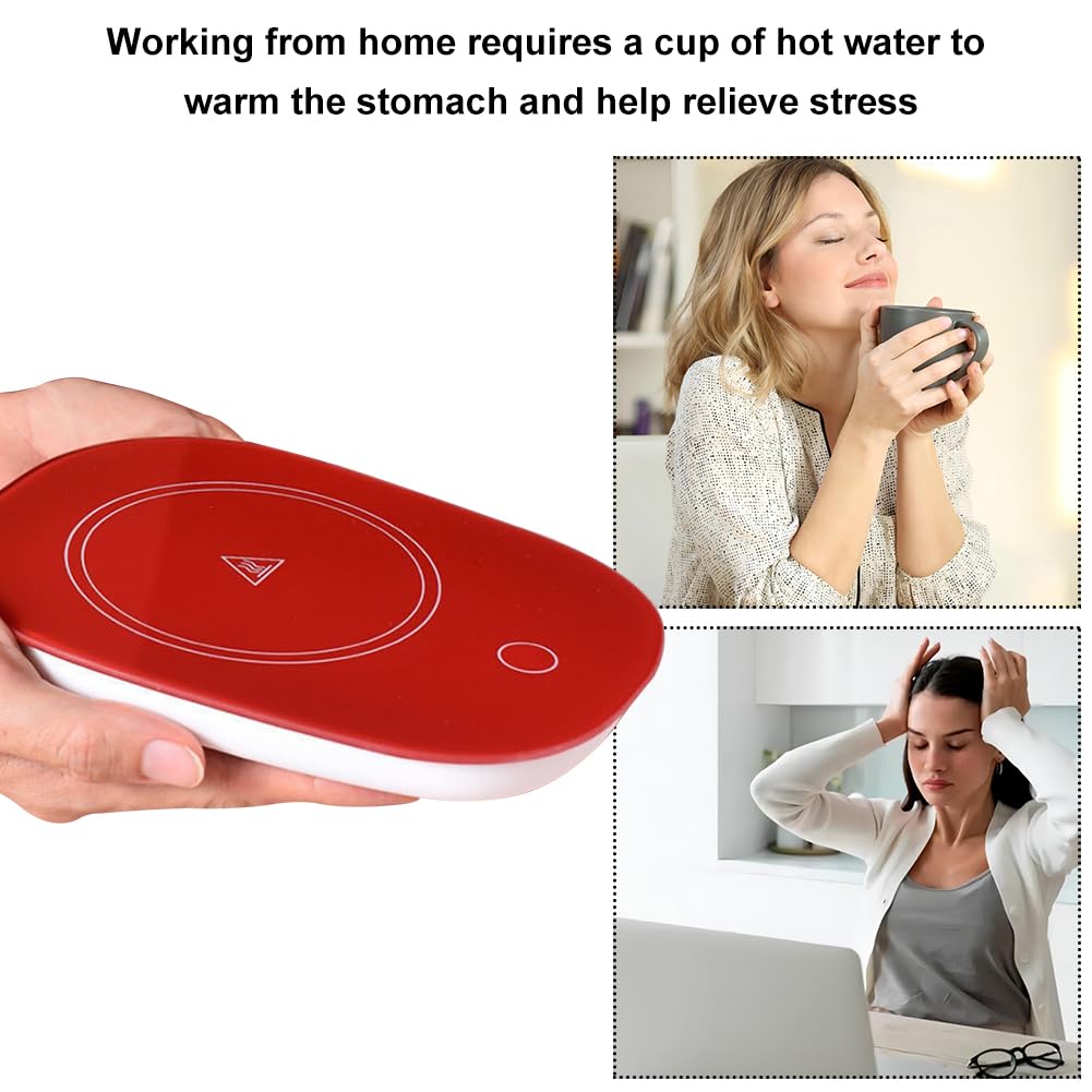 Scalda Tazza USB,Scaldatazze da Caffè,Scalda Tazza,Scalda Bevande,Sottobicchiere Elettrico,Ldeale per la Stagione Invernale,per Caffè,Latte,tè,Acqua,Regalo di Natale,Regalo di Capodanno (Rosso)