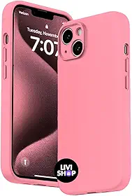 Capa Case Capinha Para iPhone 13 Silicone Com Bordas Elevadas Aveludada Forro Premium (ROSA IOGURTE)