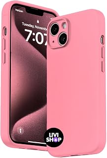 Capa Case Capinha Para iPhone 14 Silicone Com Bordas Elevadas Aveludada Forro Premium (ROSA IOGURTE)
