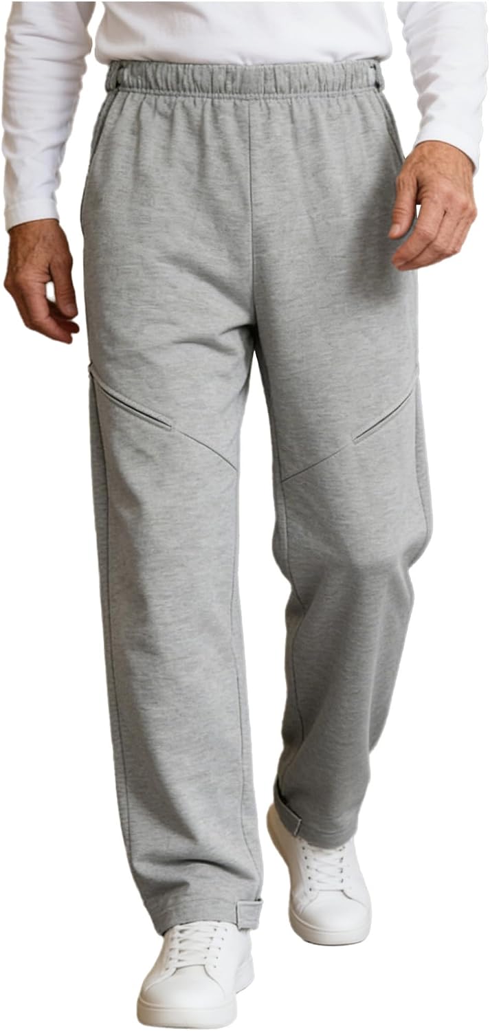 Hularka Men’s Side Zip Adaptive Tearaway Pants for Seniors Parkinson’s Clothing Side Zip Adaptive Long Pants