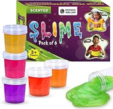 Slime Set of 6 for Girls and Boys 3+ Years Old, Fruit Candy Scented Glitter Jelly Slimes | Unicorn, Astronaut, Mermaid, Dinosaurs Molds & Squishy Making Kit | Birthday Gift for Kids