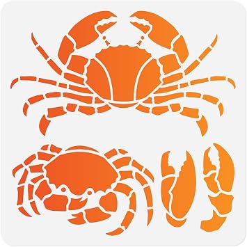 Crab Claws Wall Stencil for Painting 11.8" x 11.8" Reusable