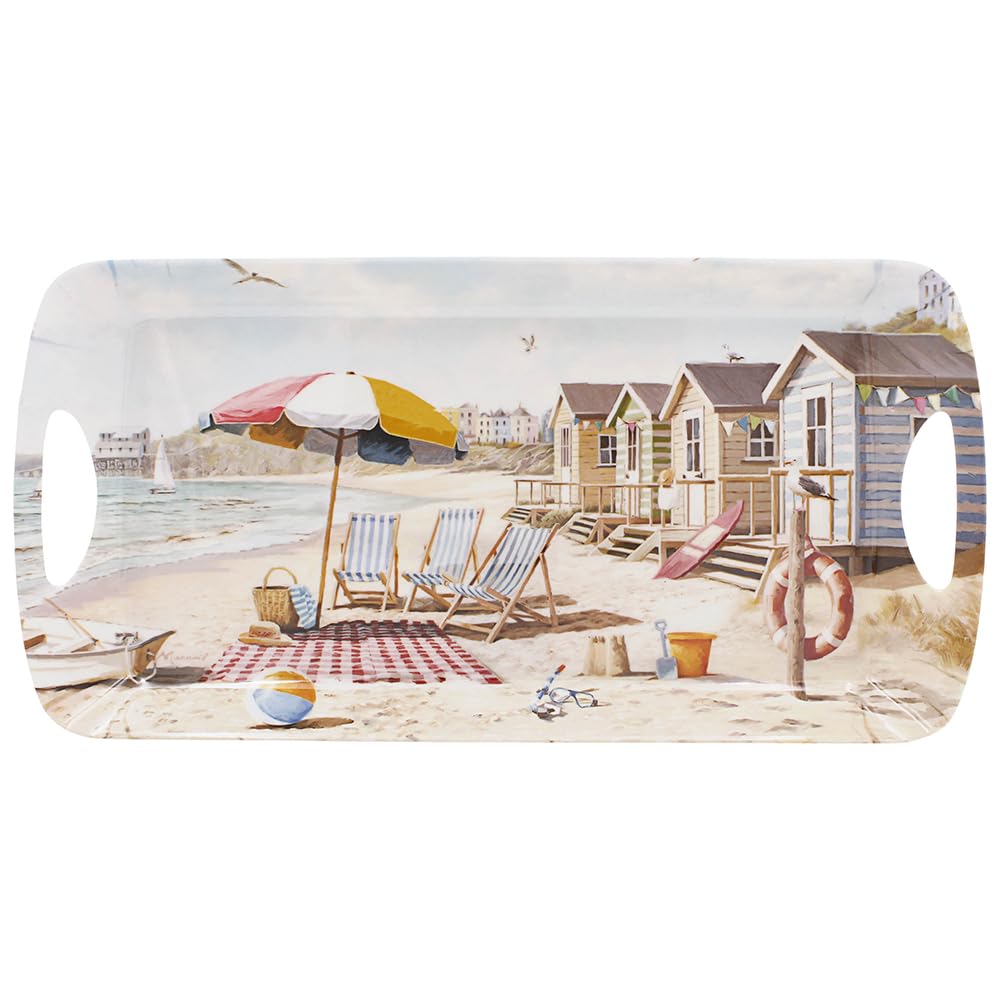 The Leonardo Collection Macneil Sandy Beach Melamine Sandy Beach Medium Tray For Serving Dishes | Serving Trays For Kitchen Accessories | Serving Platters to Serv Food for Food Service