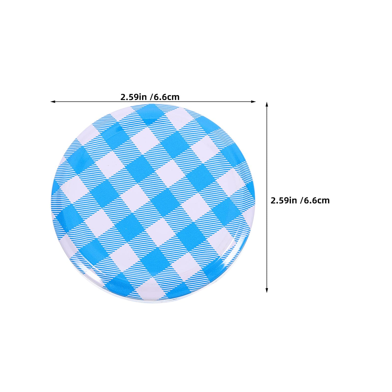 80 Stück Einmachglasdeckel aus Weißblech mit Blauem Karomuster, 58 Mm | Auslaufsichere Aufbewahrungsdeckel, Dichter Schraubverschluss, für Honig und Bonbongläser, Haus und Gewerbe