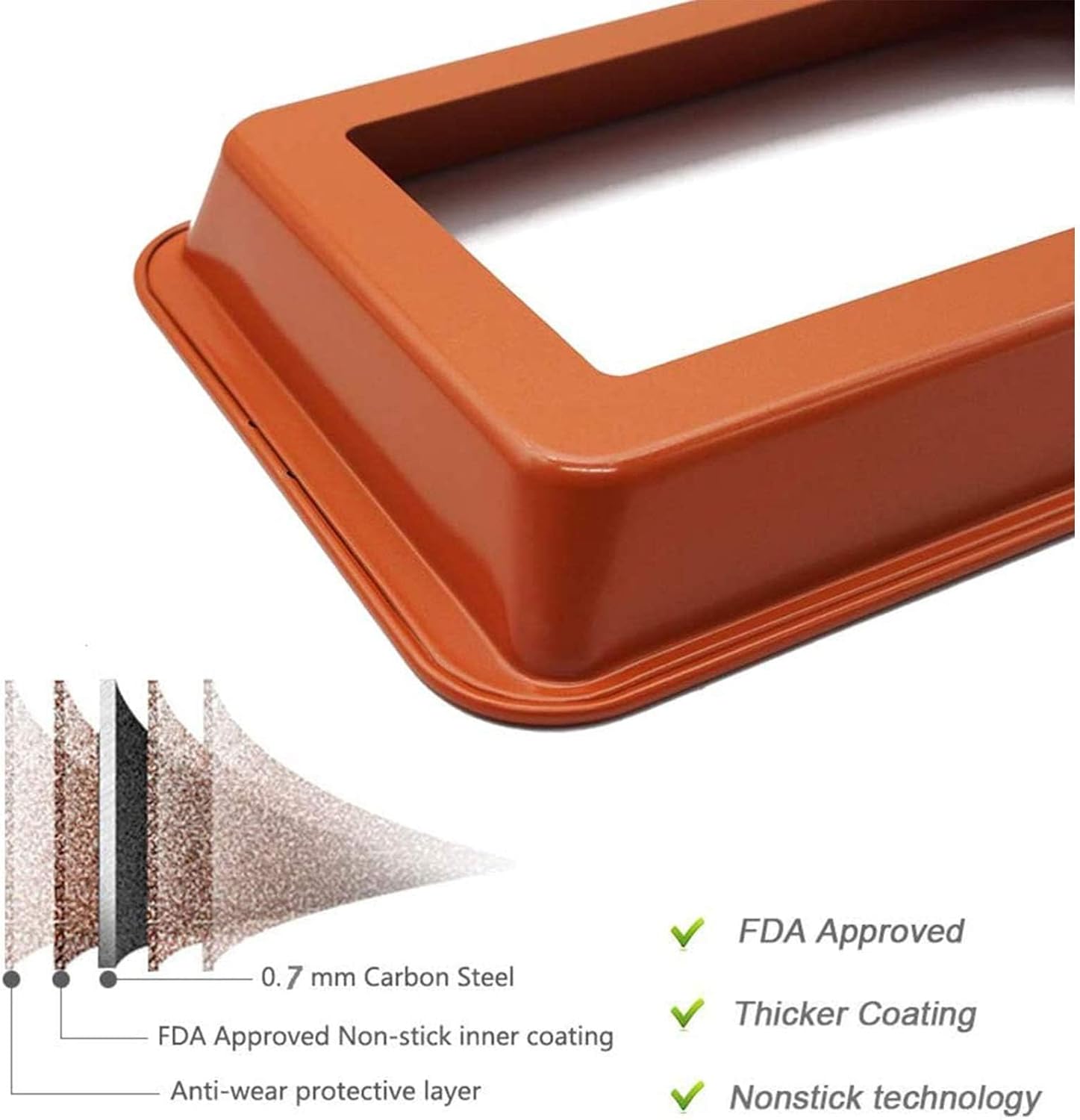 Brownie Pan, Non Stick Brownie Pans With Dividers, 18 Pre-slice Brownie Baking Tray, High Carbon Steel Bakeware for Oven Baking, Size 12 X 8 X 2 Inches