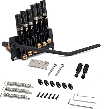 Guitar Replacement Parts 1 Set 6 Strings Or 7 Strings Headless Guitar Fanned Fret Tailpiece Tremolo Bridge Black For Headless Guitar (Color : 6 string)