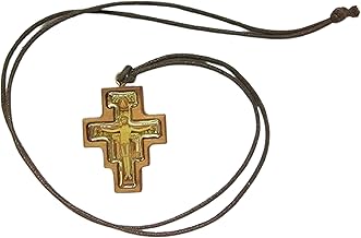 Generico Olive Wood St Damian Cross Necklace with 4cm String