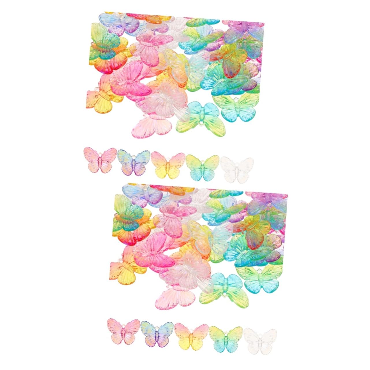 BELLIFFY 100 Pcs Butterfly Hair Accessories Nail Decors Nail Art Decorations Nail Art Supplies Artificial Butterflies Decorative Butterflies Vibrant Decors for Nails Supplies