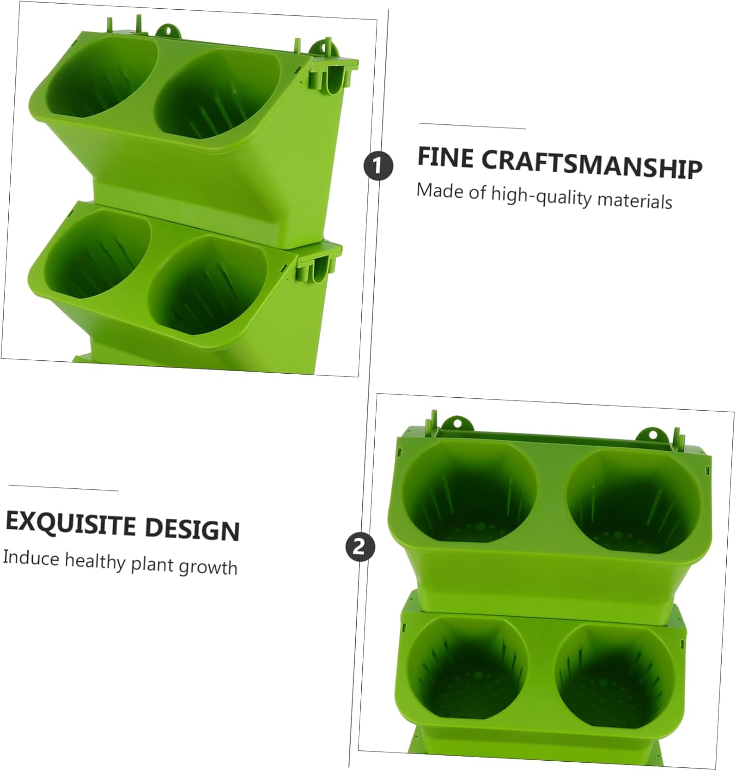 Kisangel 4pcs Vertical Garden Planters Self-Watering Flower Pots for Use Creative Wall Mount Design for Balcony Decor Easy Drainage and Ventilation System