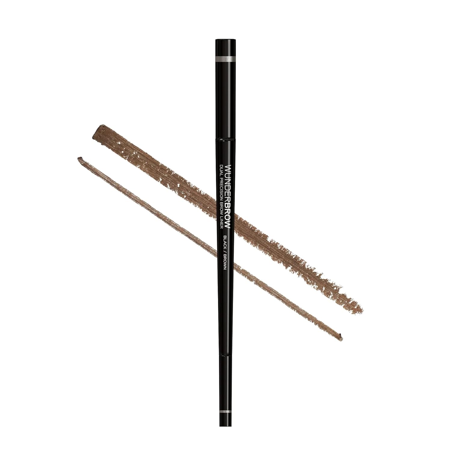 Wunderbrow Dual Precision Brow Liner, Eyebrow Liner Pencil With Angled Tip and Ultra Fine Tip Dual Precision Brow Liner Eye Brow Make Up, Color Black/Brown