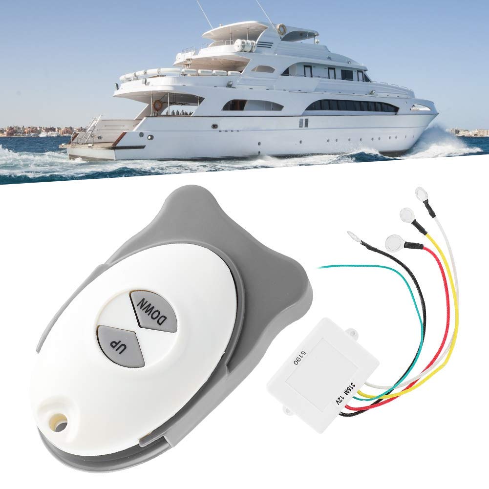 Télécommande Sans Fil pour Guindeau 12V, Récepteur Étanche, Portée 50 Pieds, pour Bateau Yacht Ferry