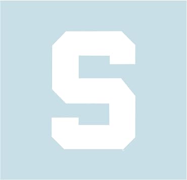 Michigan State Decal White S Decal 3",4",6",12",18", 12 in