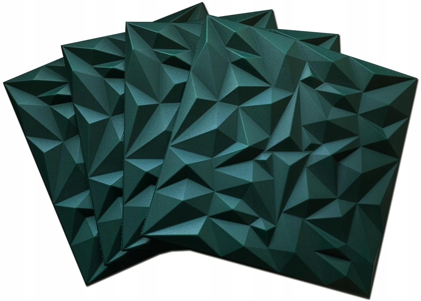 DECCART Pannelli Decorativi Per Pareti 3D - Pannelli Murali - Pannello Decorativo Parete - Polystyrène PSE - 50x50 cm Ametista 12 m², 48 pezzi, Verde