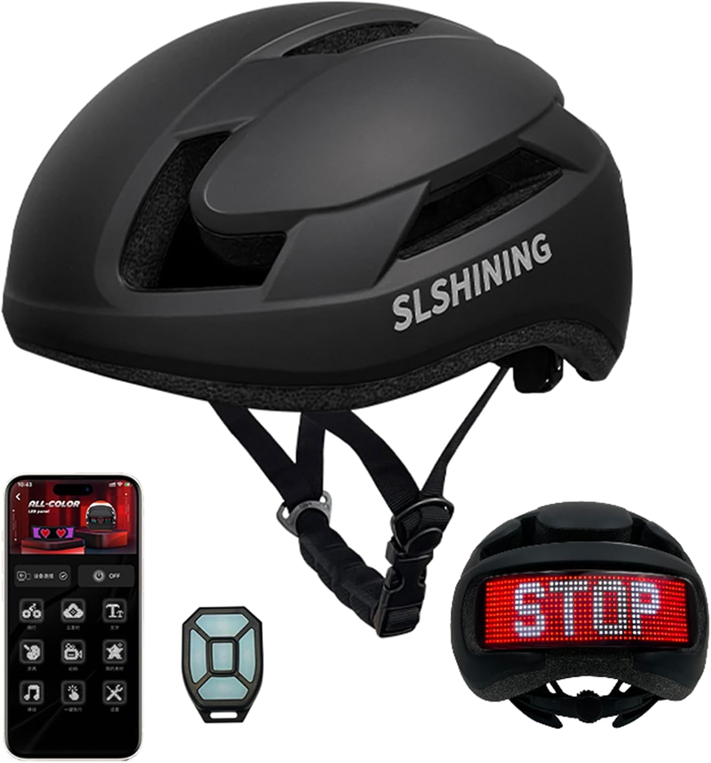 YouRfocus Shining LED Helmet FullColor Smart Cycling