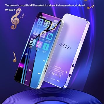 Bluetooth-compatible 1.8-inch Screen MP3 MP4 HD Display Player Stereo Sound Music Playing Household School Sporting, Pink, 16GB