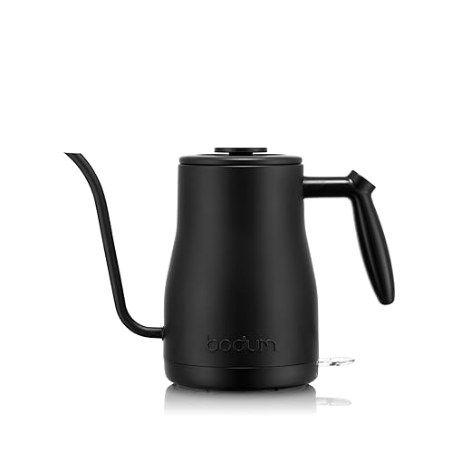 Bodum 11940-01US Bistro Gooseneck Electric Water Kettle, 34 Ounce, Black