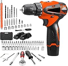 MLD 10mm Brushless 12V Li-ion Cordless Drill Home Use DIY With 70pcs Extra Accessories Tool Kit & Screwdriver Socket Wrench Set JR-620 (12v/1350 Rpm/ 70pcs Accessories/Multicolor)