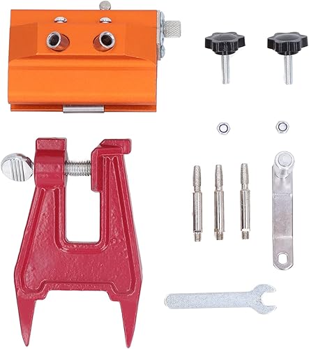 Miniatura 7 de Afilador de motosierra, aleación de aluminio, afilado rápido, fácil de operar, afilado de motosierra, soporte de guía de protección, manivela de